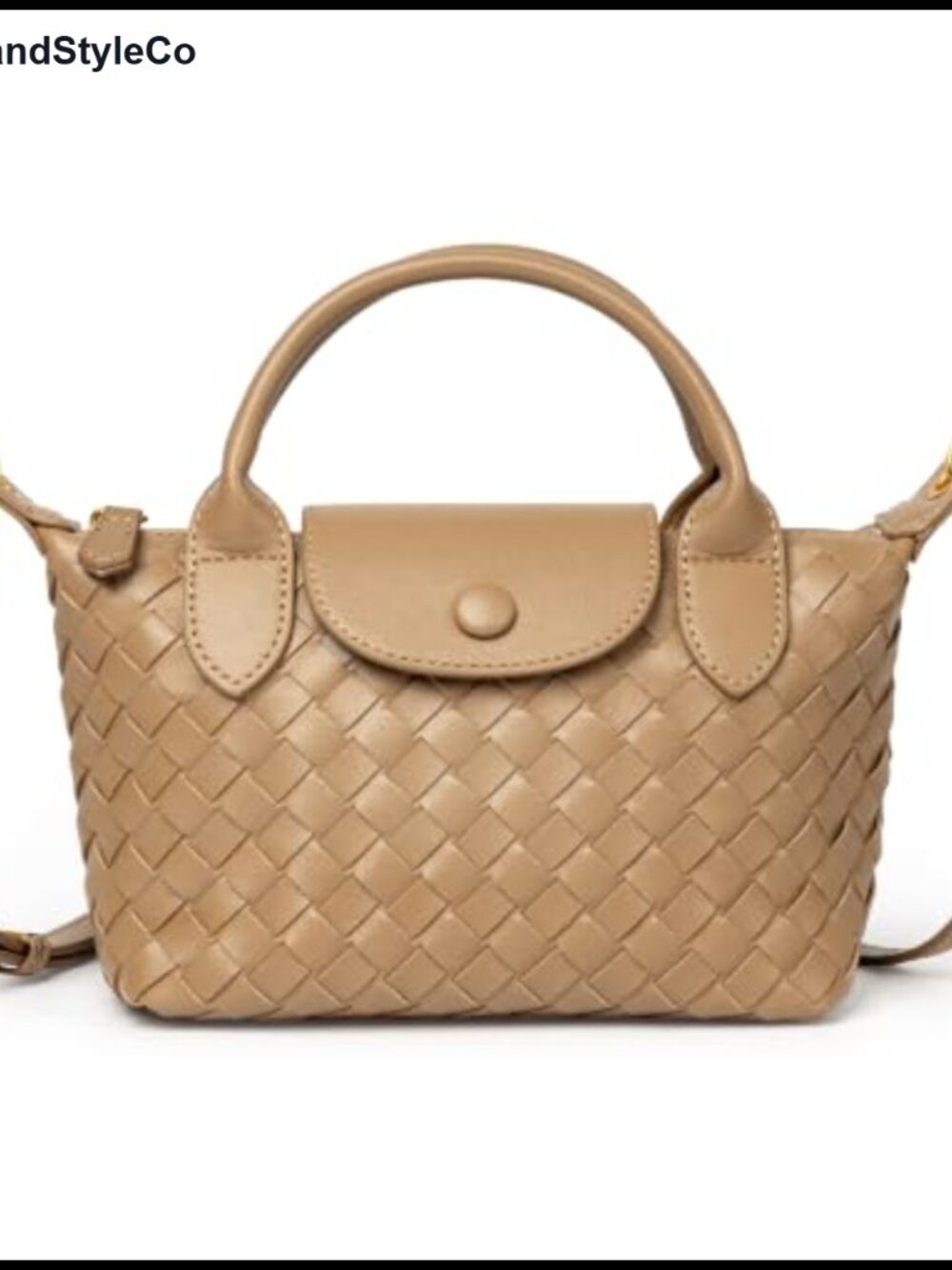 Hand Woven Vegan Leather Mini Crossbody Bag Top Handle Small Purse